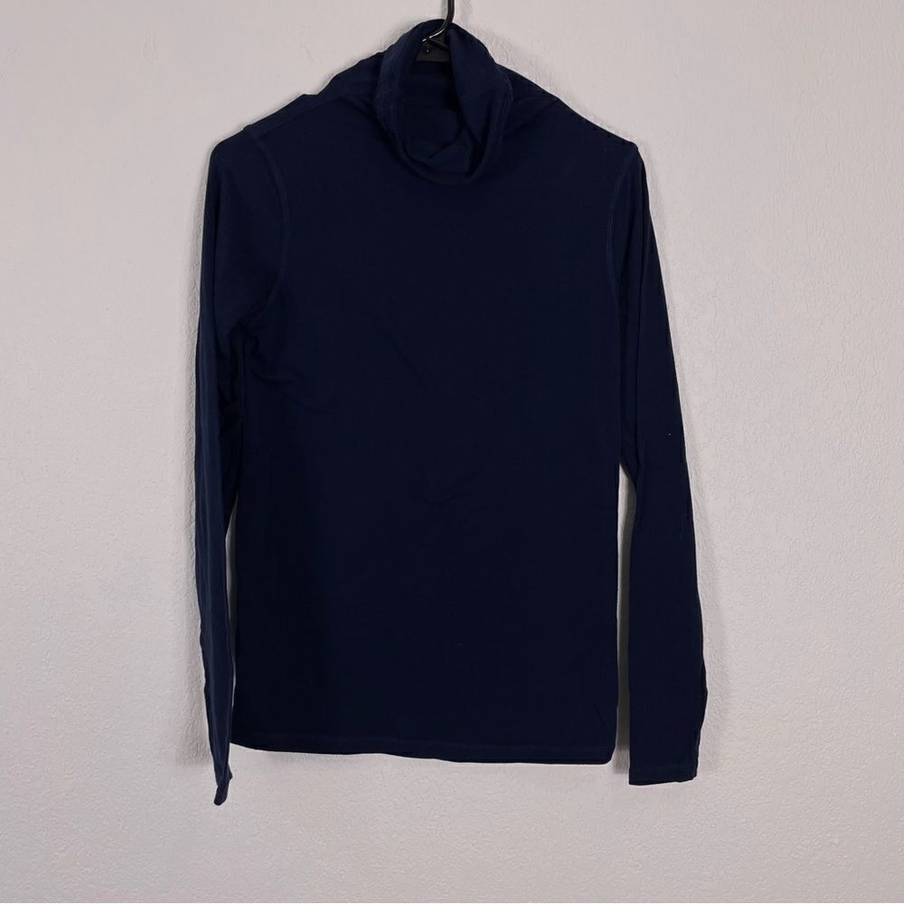 Cabi Navy Blue Cotton/Spandex Turtleneck Long Sleeve Top Small